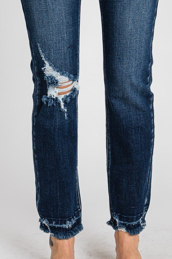 Destroyed Super High Rise Stretch Slim Straight