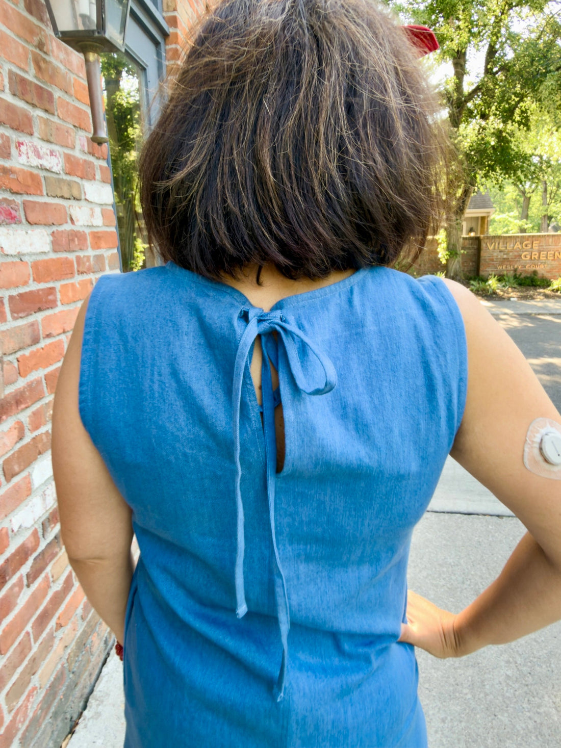 Drawstring Denim Mini Dress