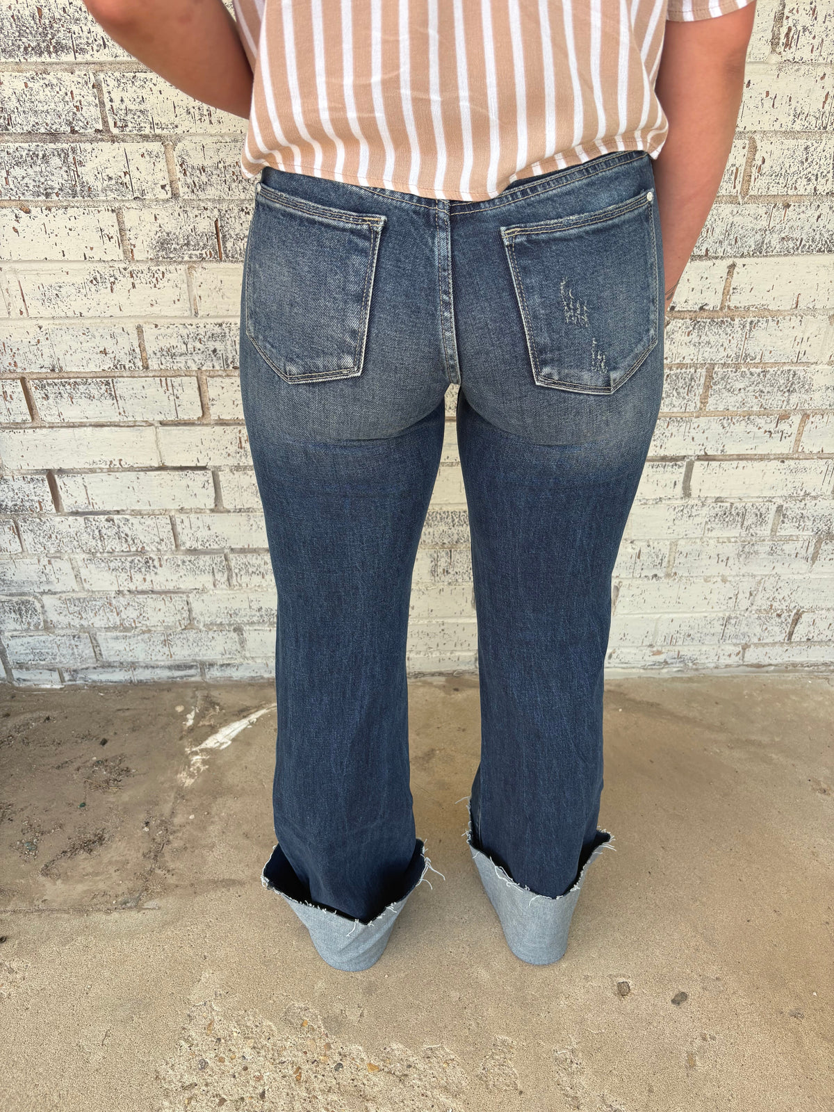 Petra Mid Rise Relaxed Flare w/ Cuffed Hem*