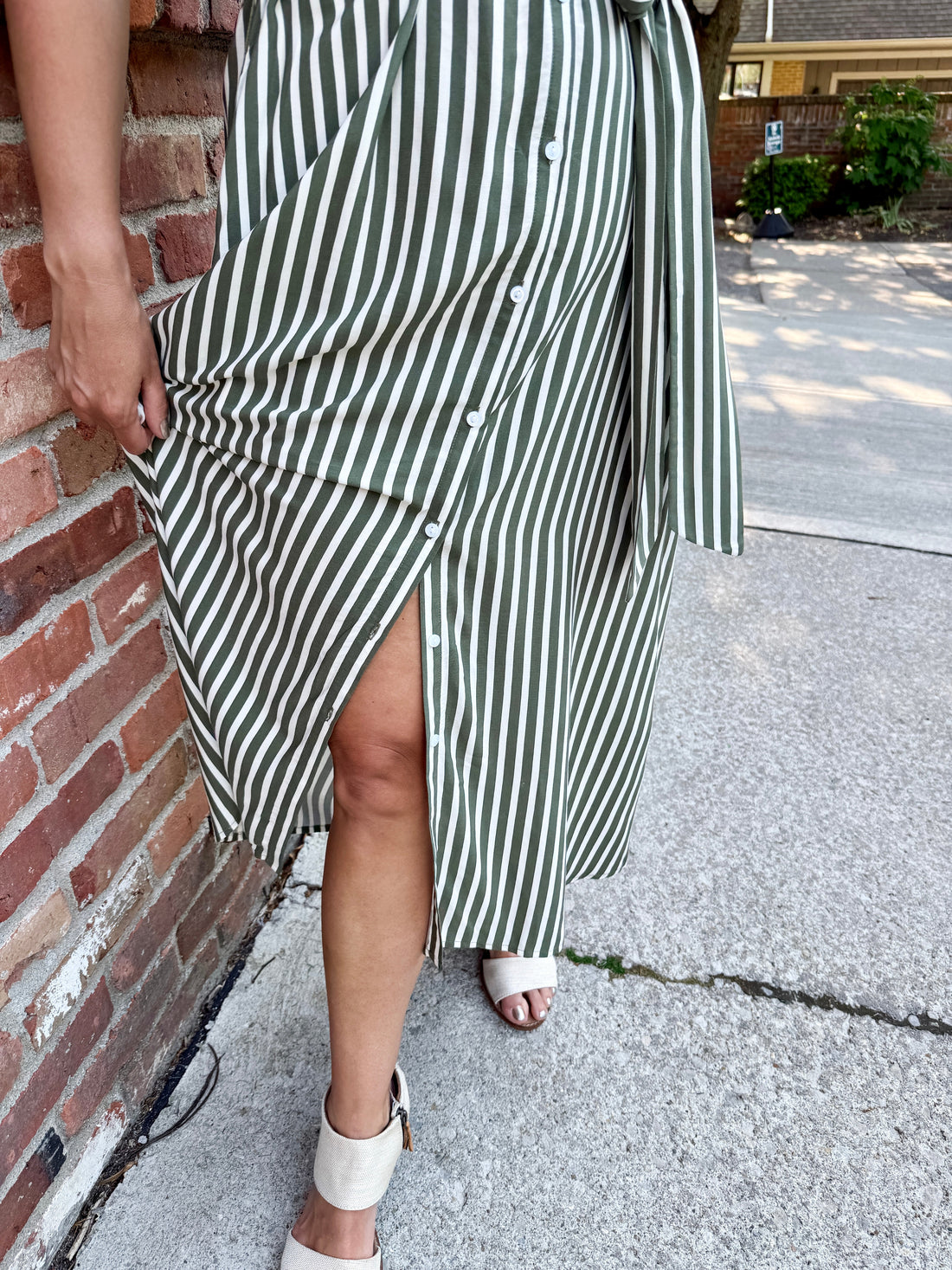 Sleeveless Shirt Dress with Tie