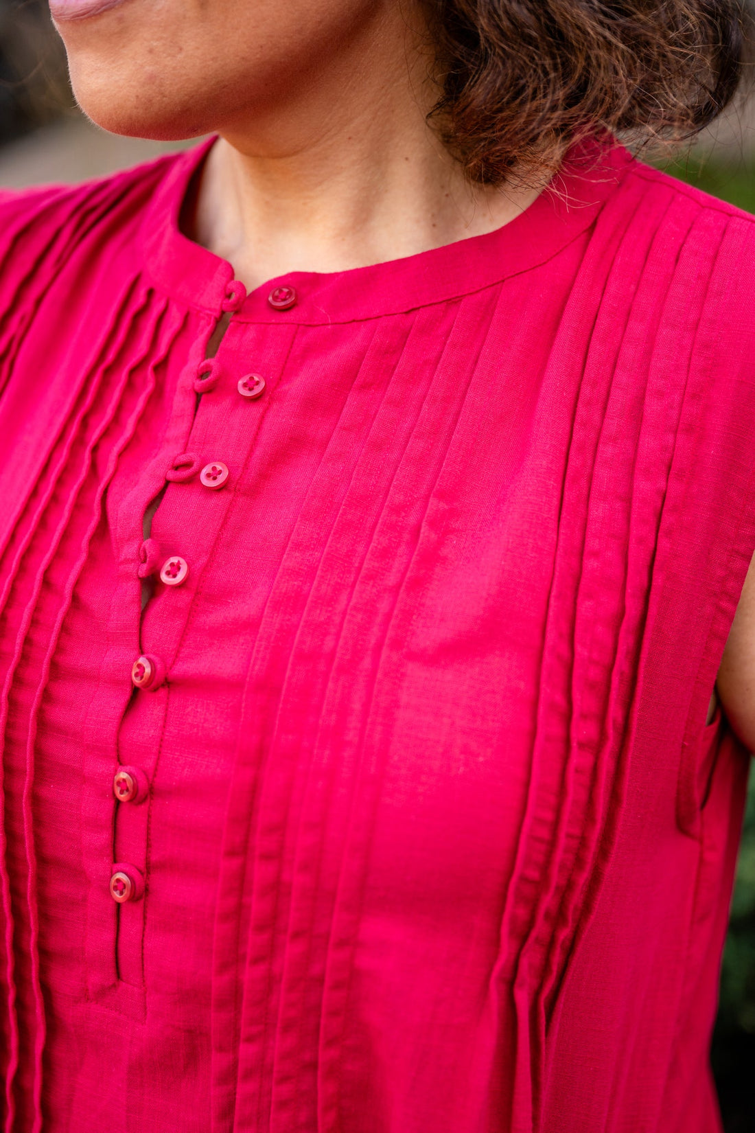 Sleeveless Pleated Dress