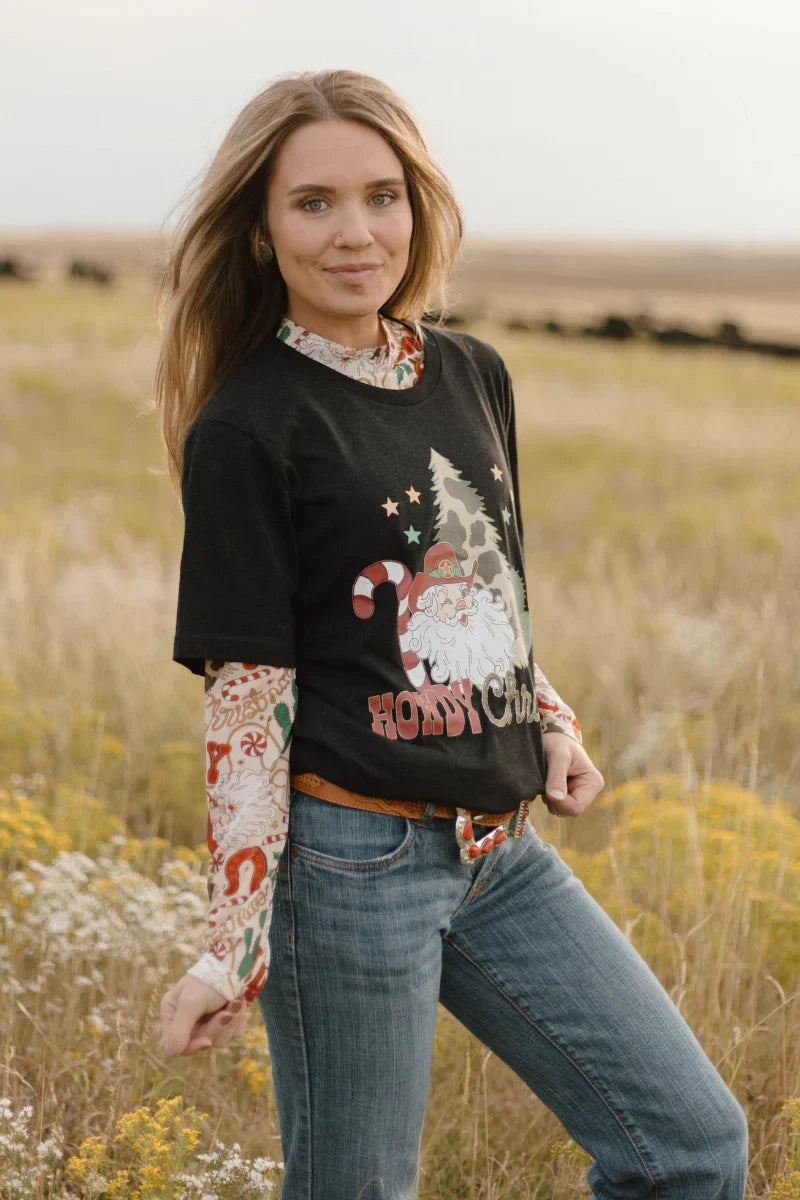 Sterling Kreek Howdy Santa Tee*