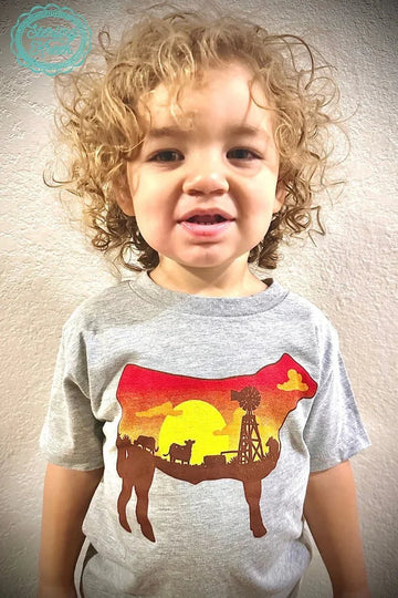 KIDS Steer in the Sunset Tee