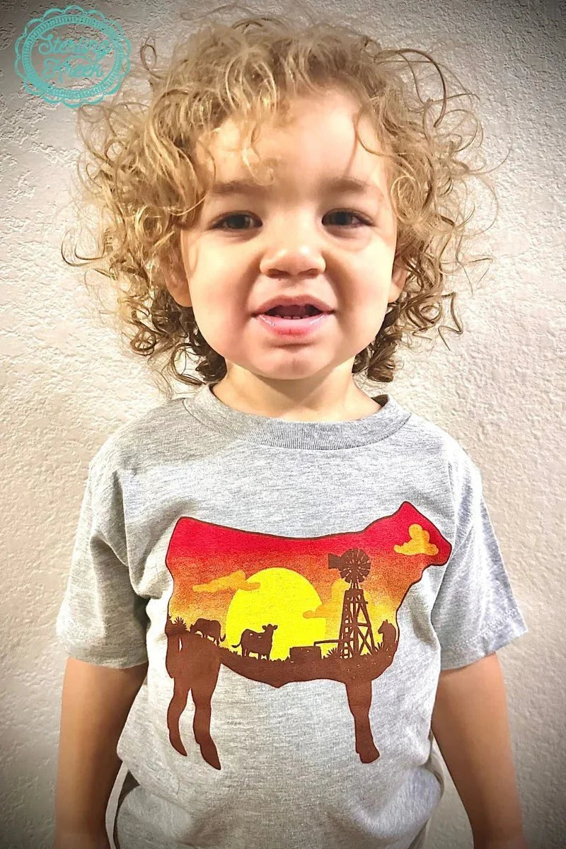 KIDS Steer in the Sunset Tee