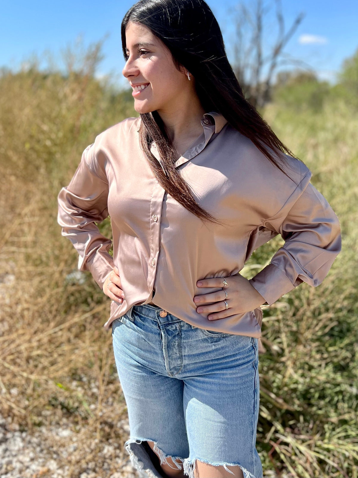 Sophisticatedly Casual Satin Button Ups- 4 Colors