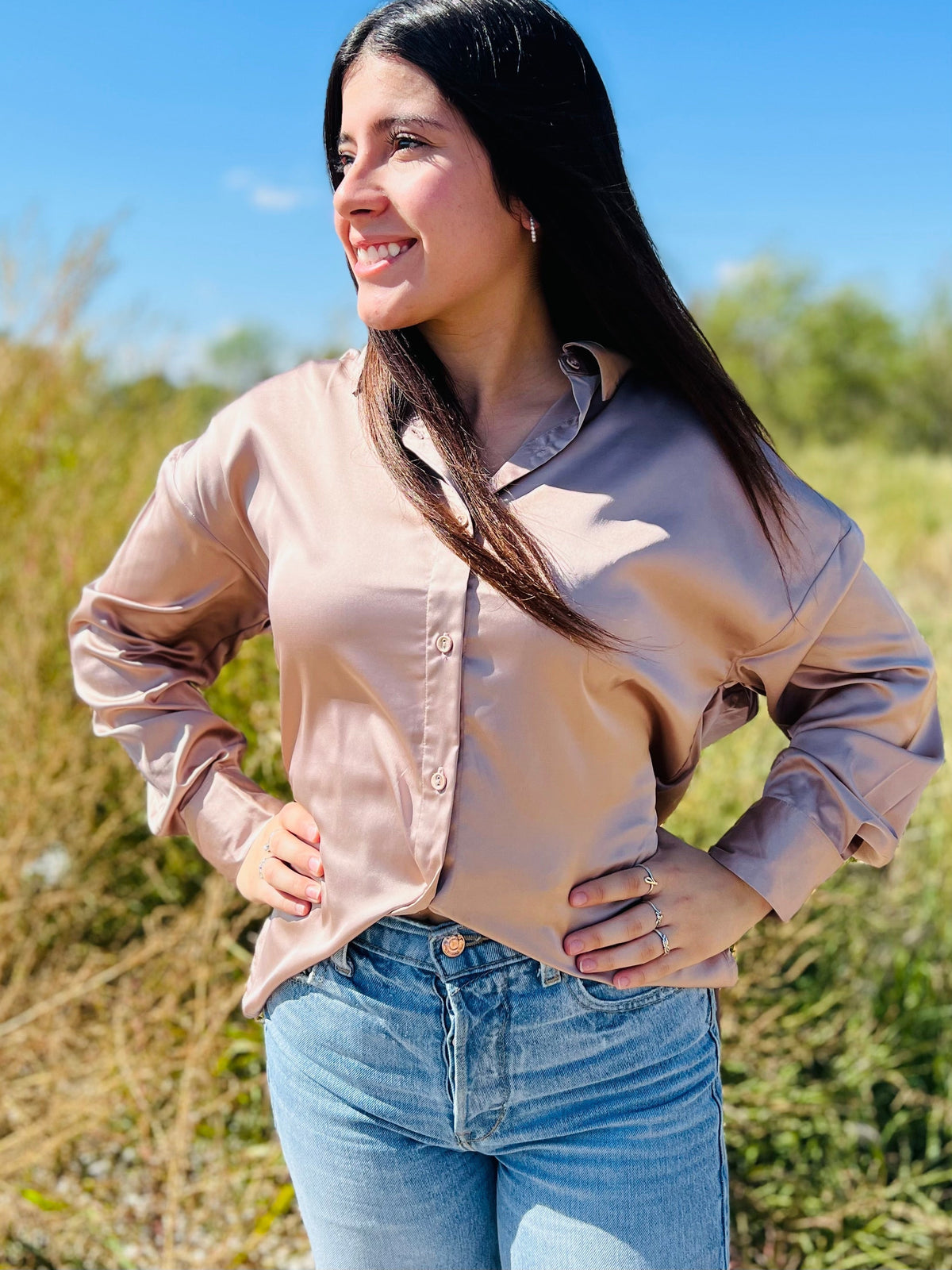 Sophisticatedly Casual Satin Button Ups- 4 Colors