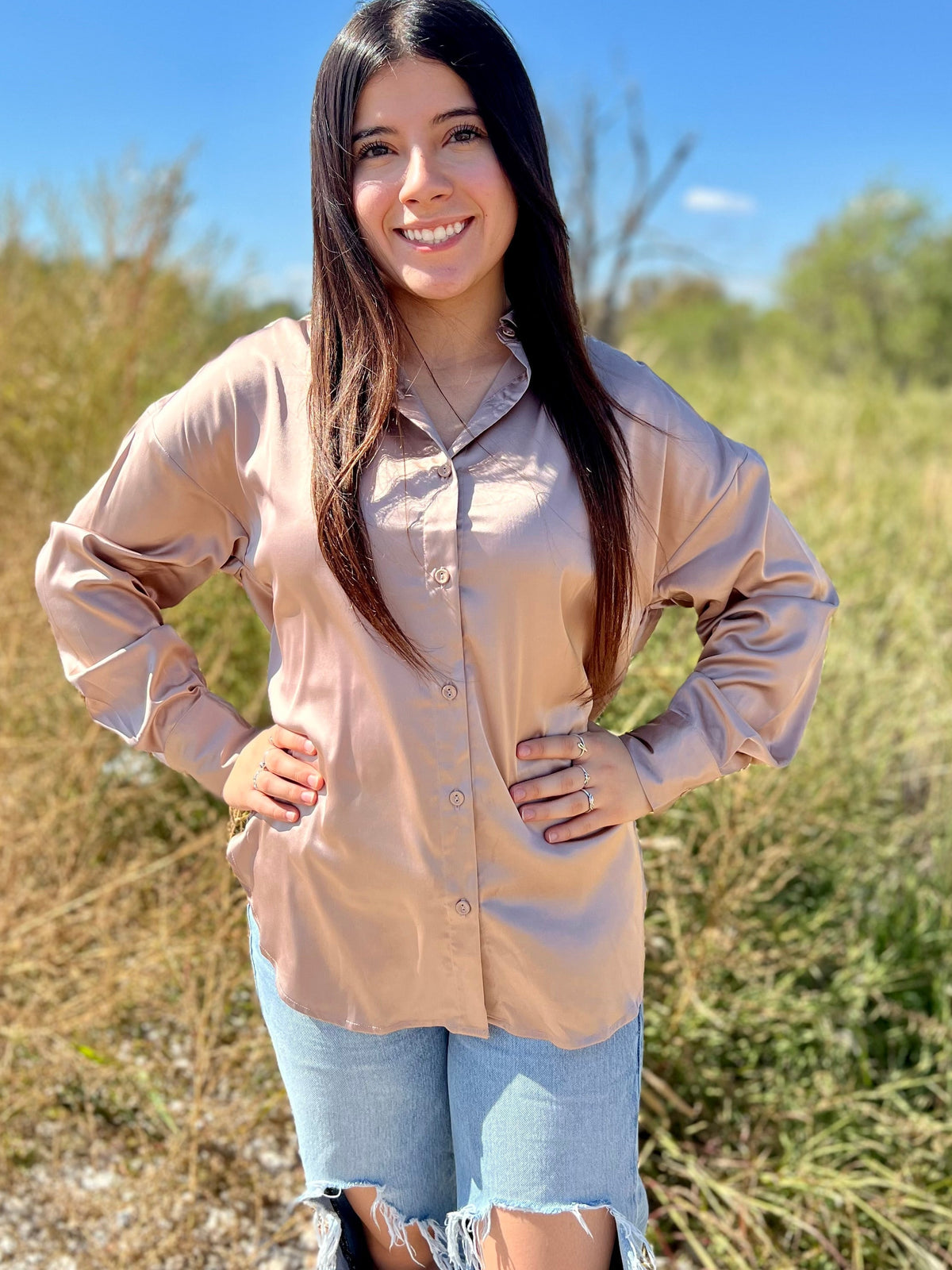 Sophisticatedly Casual Satin Button Ups- 4 Colors