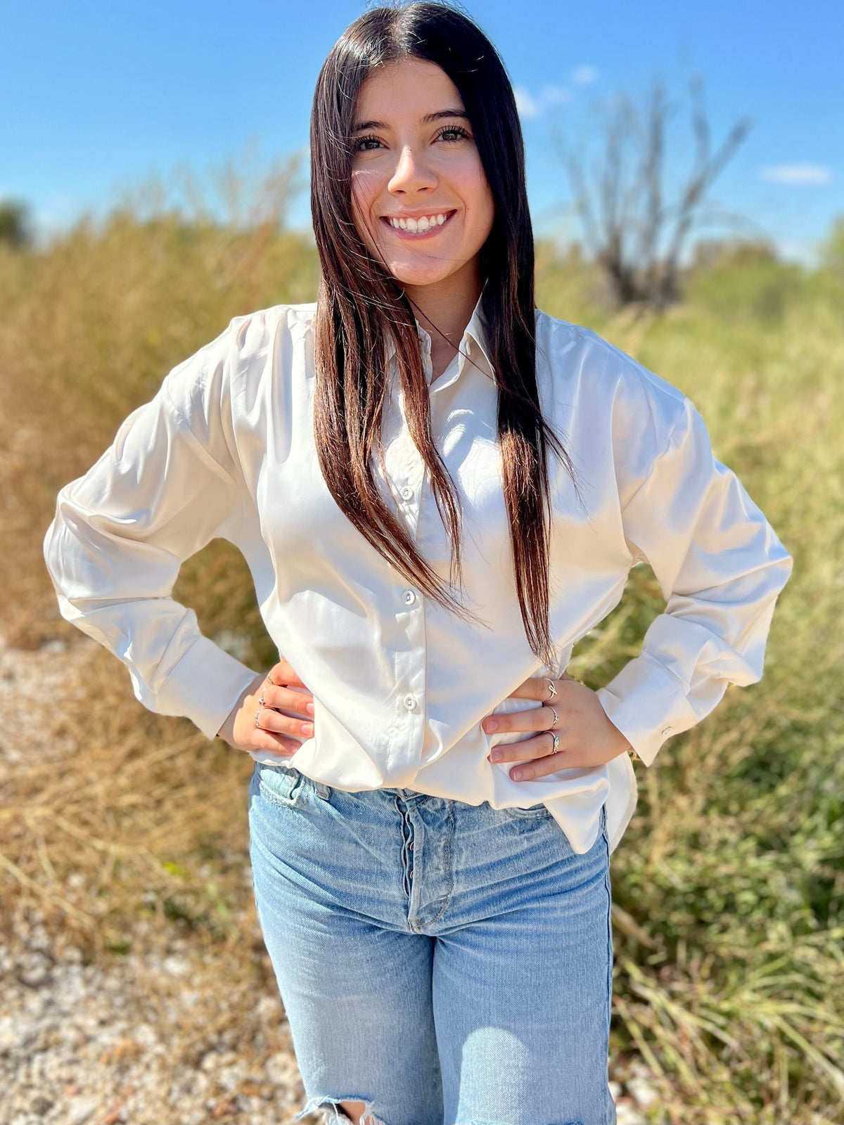 Sophisticatedly Casual Satin Button Ups- 4 Colors