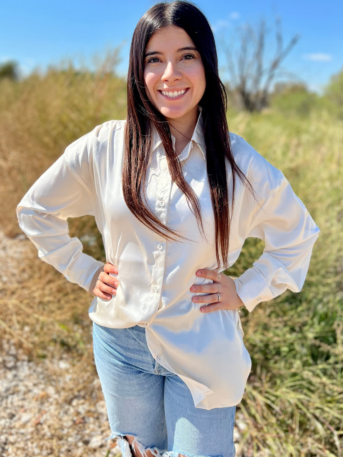 Sophisticatedly Casual Satin Button Ups- 4 Colors