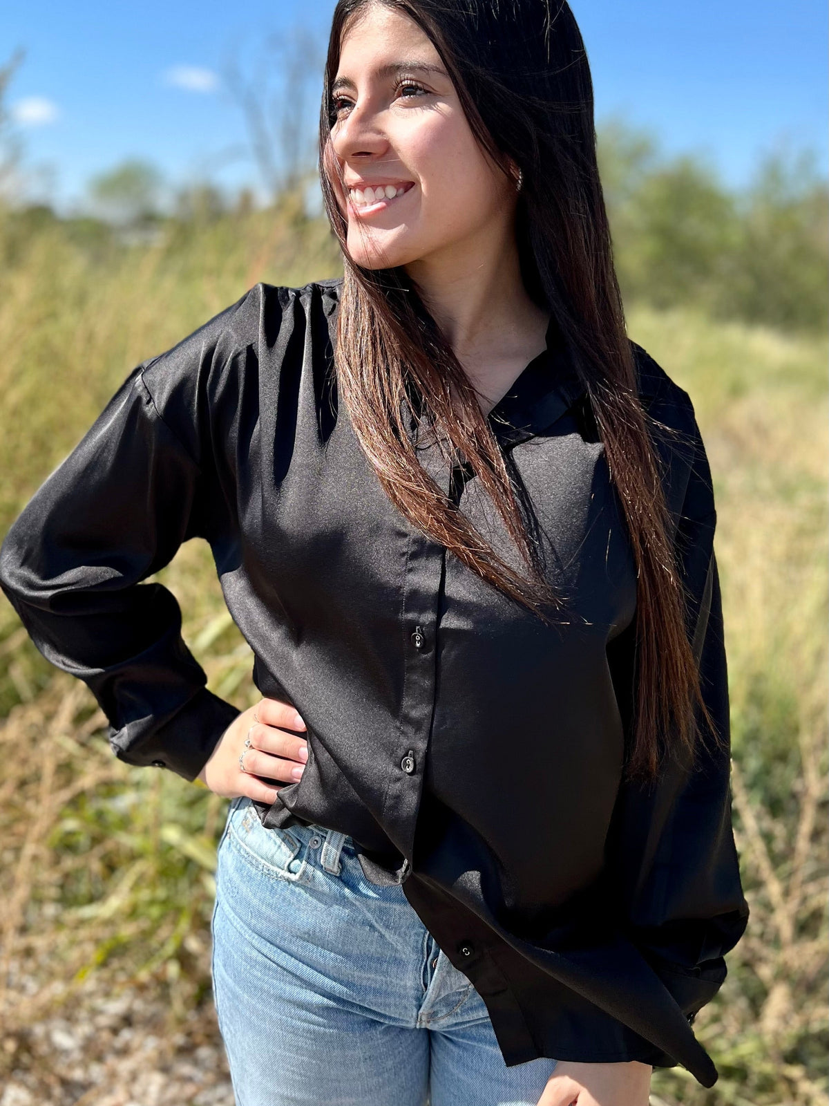 Sophisticatedly Casual Satin Button Ups- 4 Colors