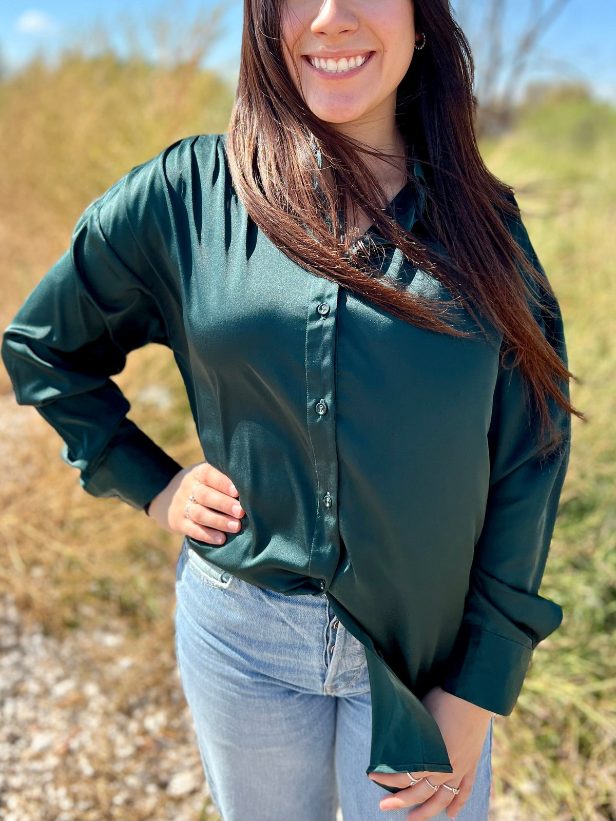 Sophisticatedly Casual Satin Button Ups- 4 Colors