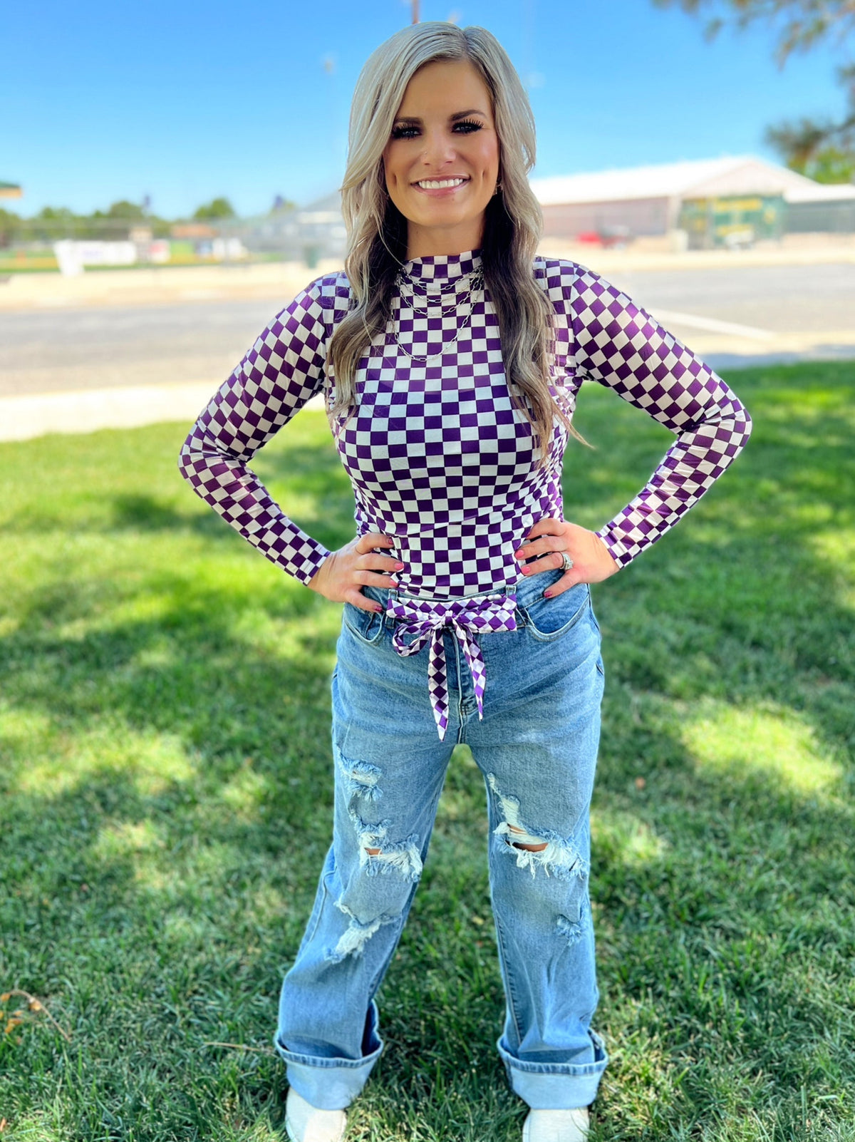 Sterling Kreek Pep Rally Purple Mesh Top
