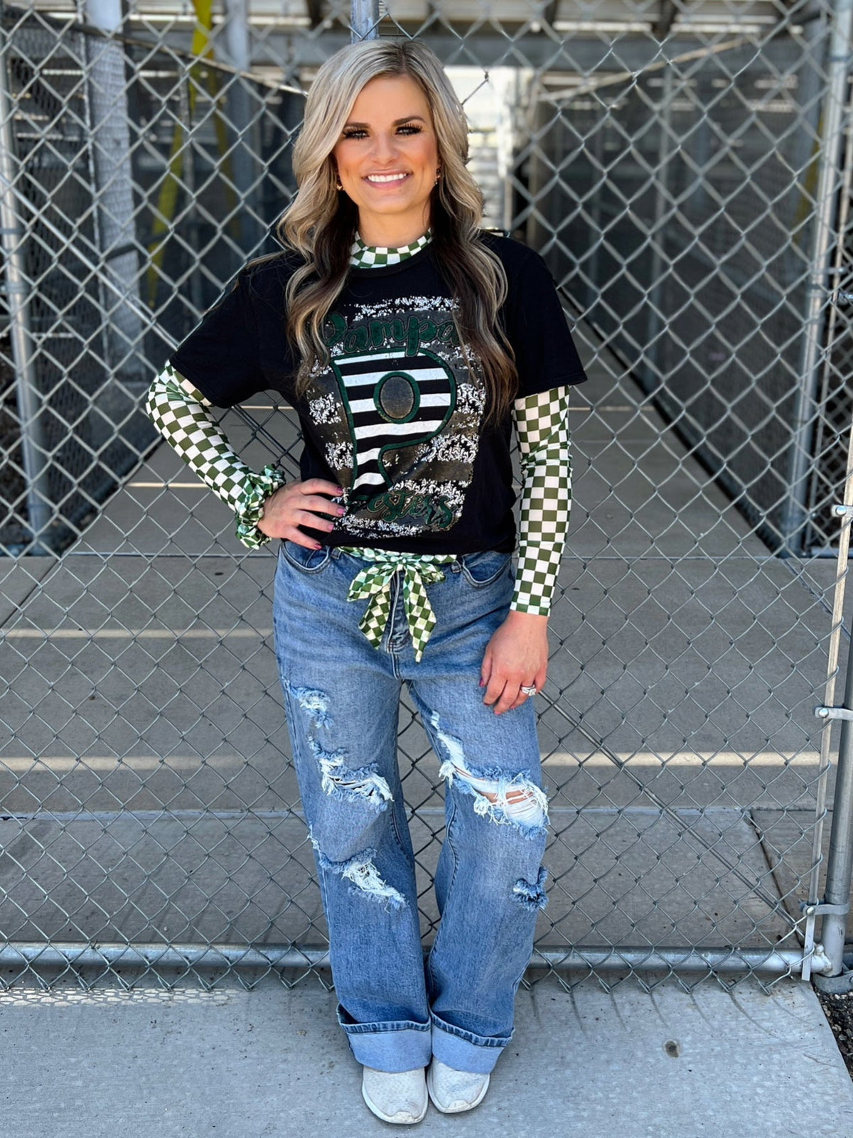 Sterling Kreek Pep Rally Green Mesh Top