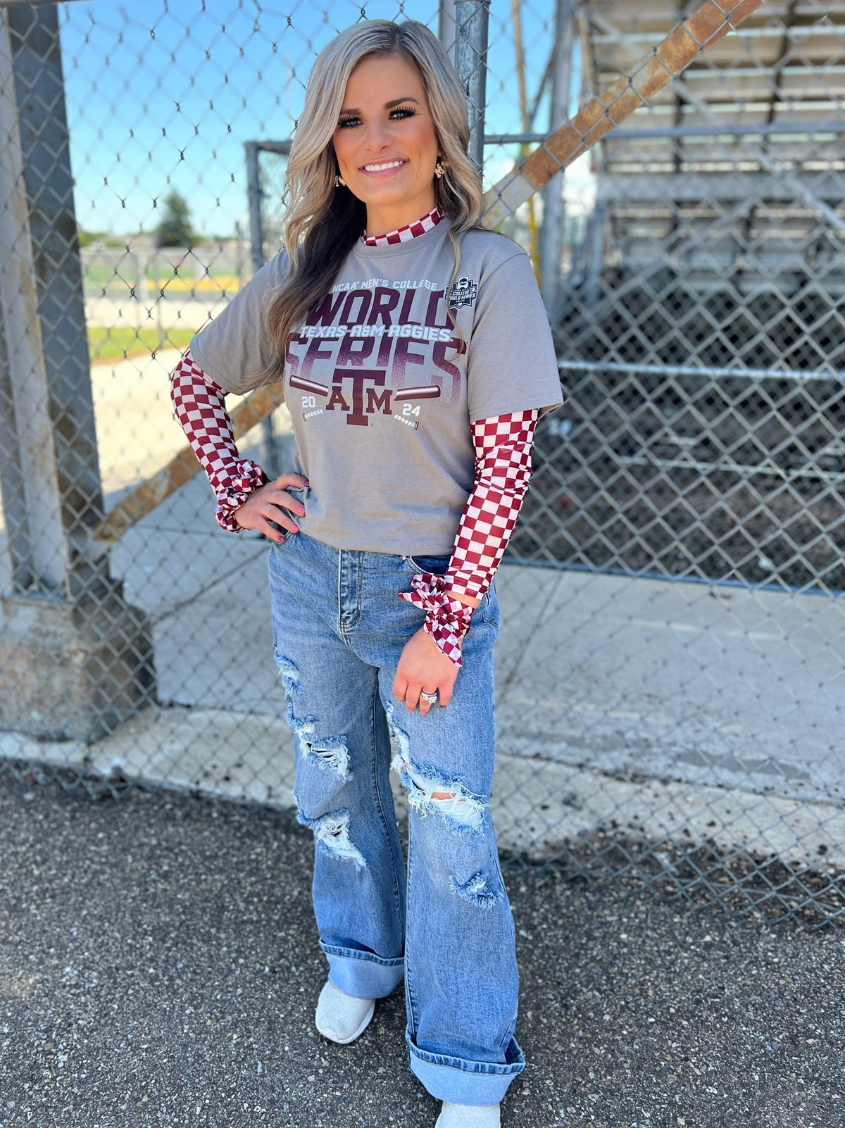 Sterling Kreek Pep Rally Maroon Mesh Top