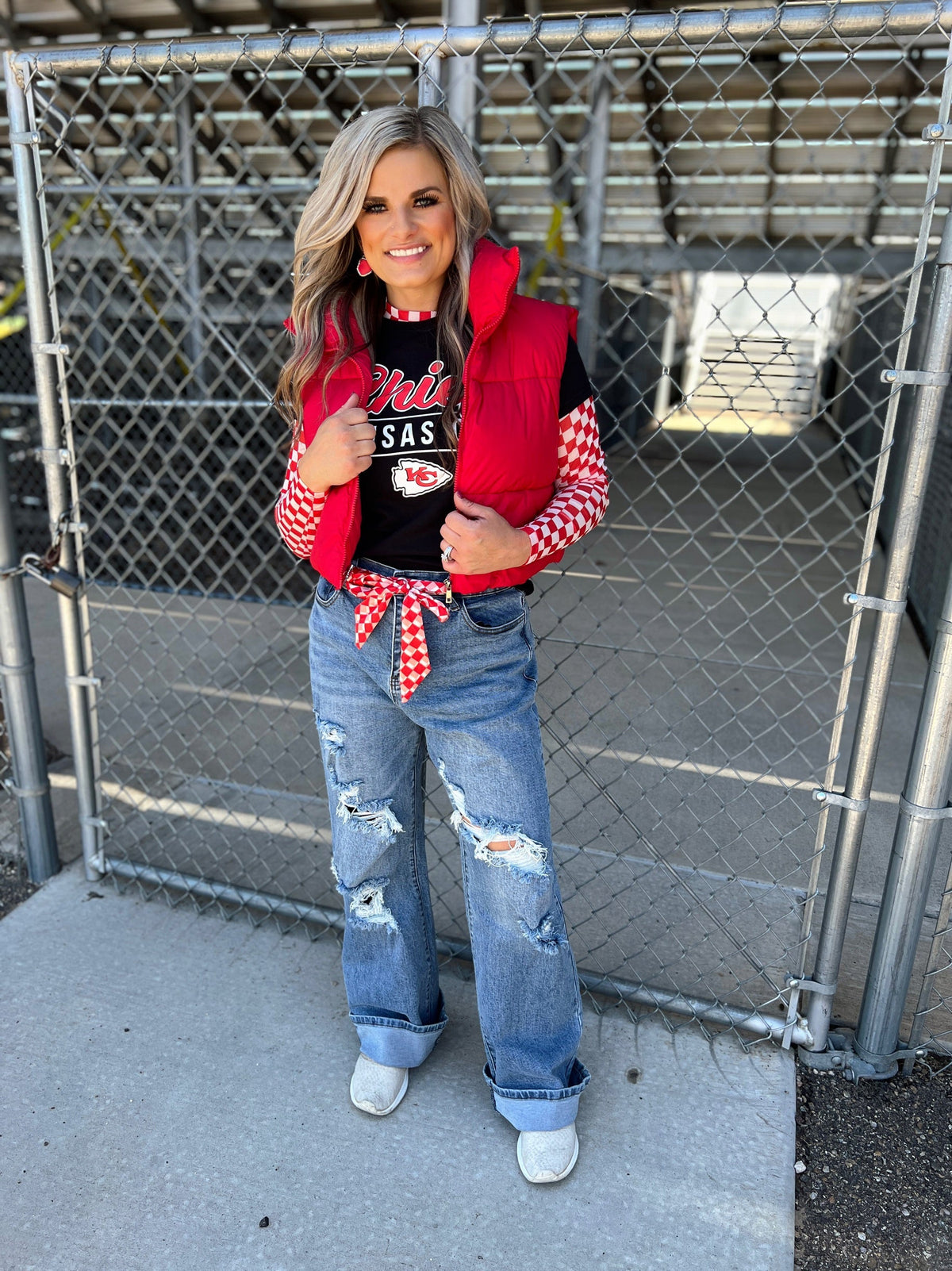 Sterling Kreek Pep Rally Red Mesh Top
