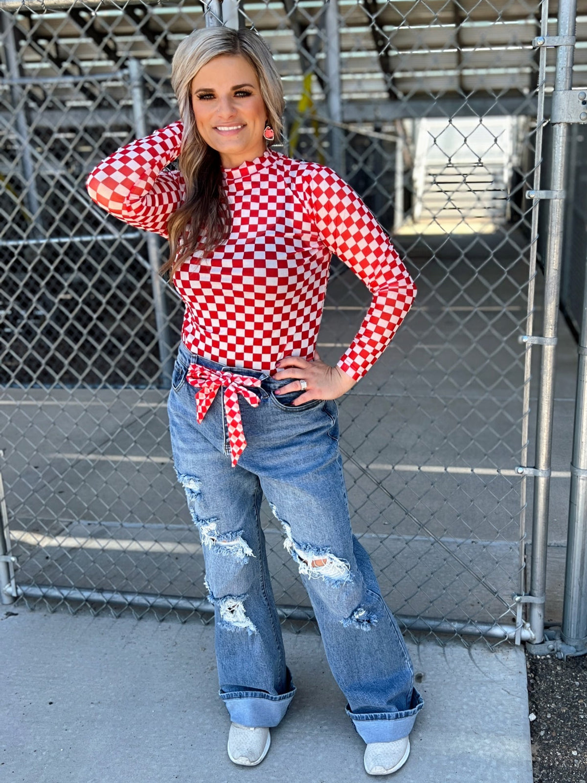 Sterling Kreek Pep Rally Red Mesh Top