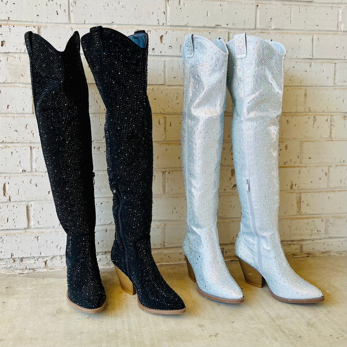 Bring Ya To Your Knees Rhinestone Boots*