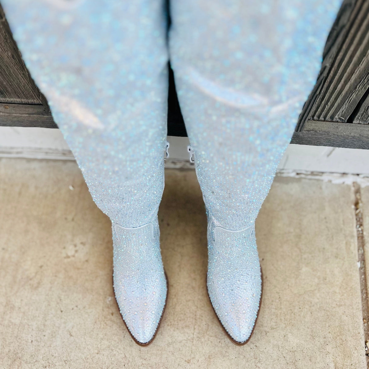 Bring Ya To Your Knees Rhinestone Boots*