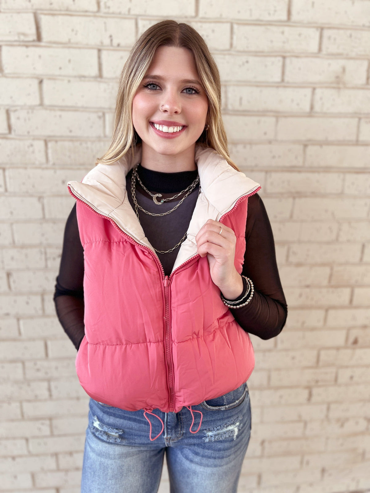 Woven Reversible Vest - Multiple Colors*