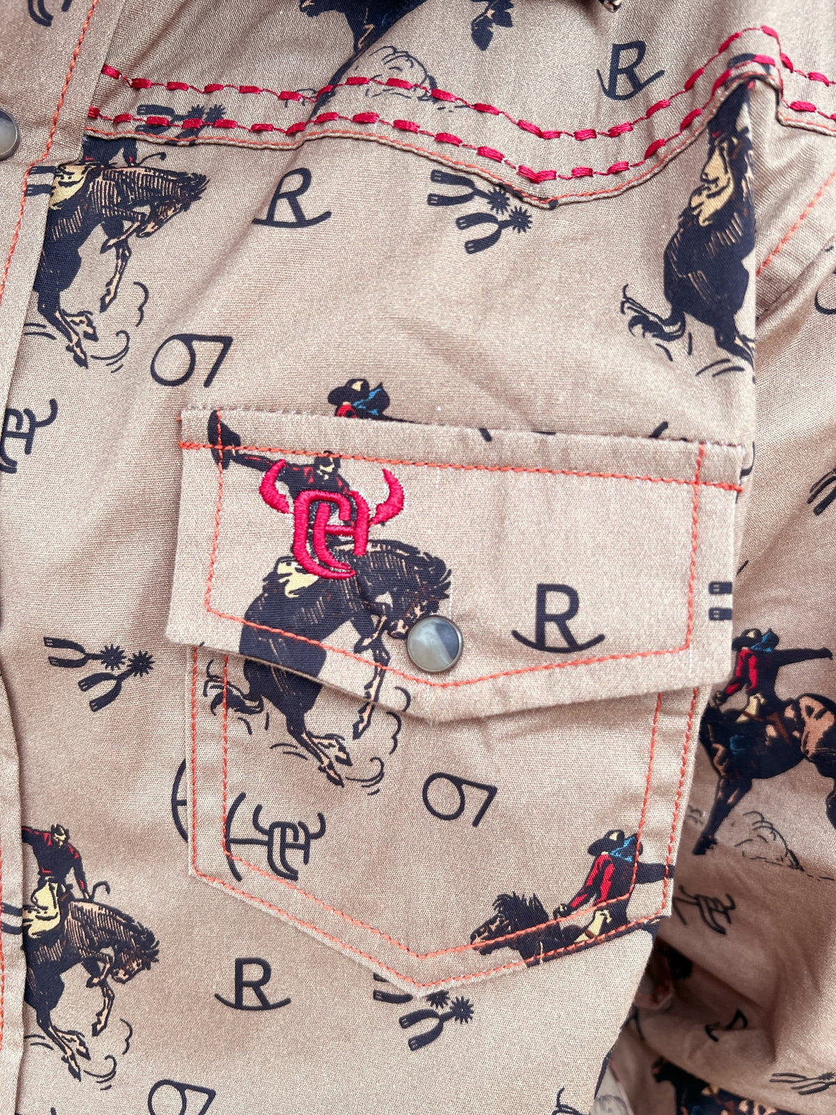 Kid's Vintage Bronc Brown Long Sleeve
