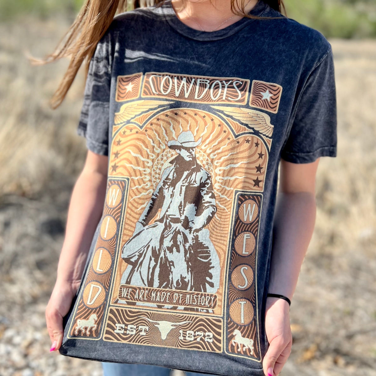 PLUS Mineral Washed Cowboy History Graphic Tee
