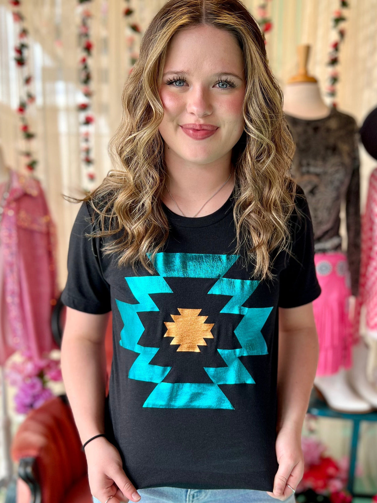 Metallic Aztec Tee