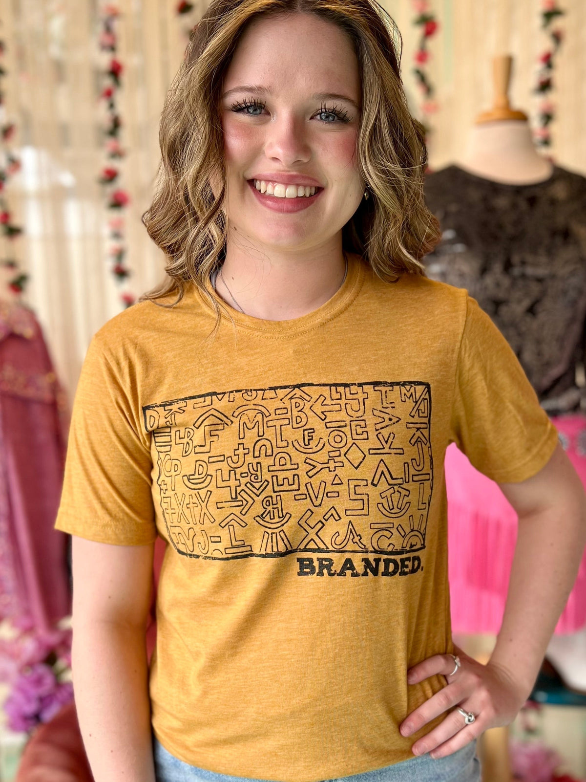 PLUS Branded Mustard Tee