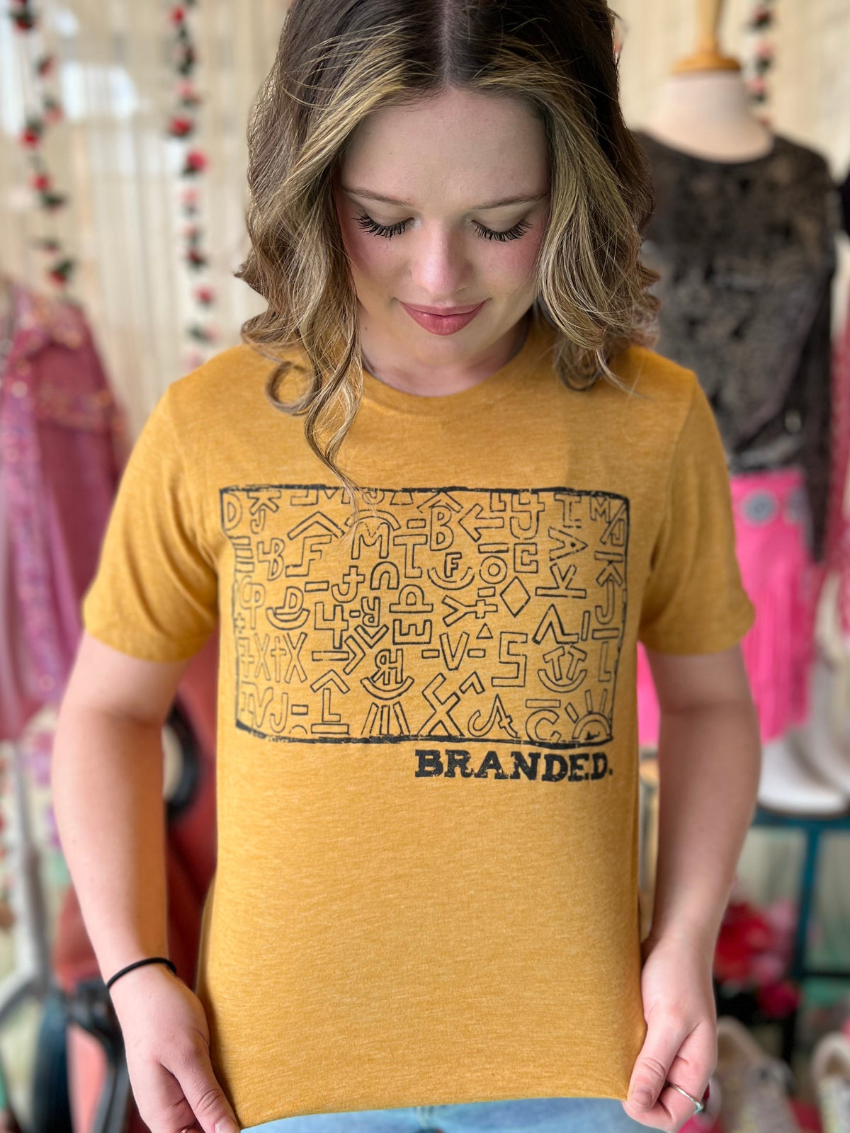 PLUS Branded Mustard Tee