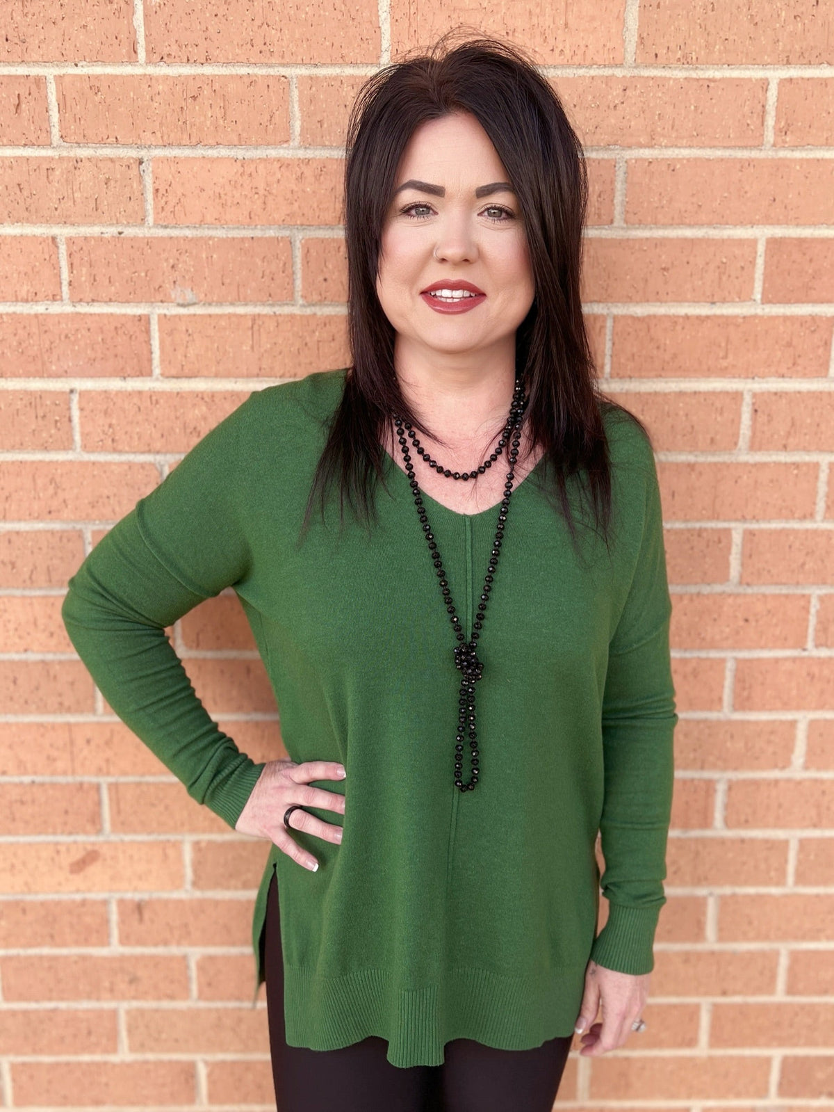 Hi-Low Knit V-Neck Sweater - 5 Colors*