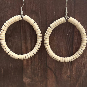 Disc Bead Hoop Earrings