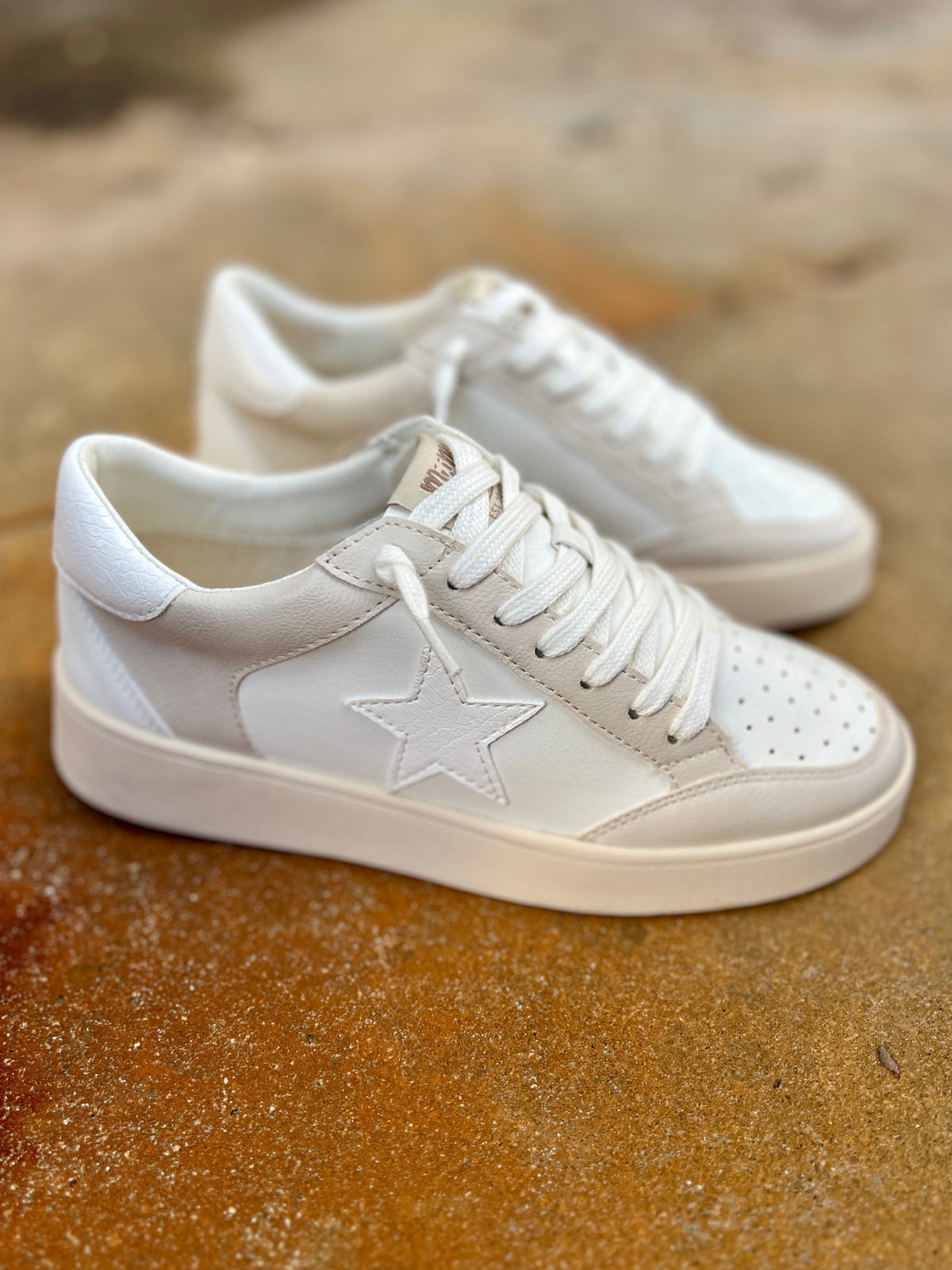 Juniper's Beige Star Sneakers