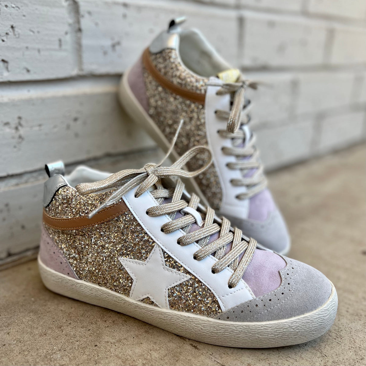 Oxford Lilacs & Gold Sneakers*