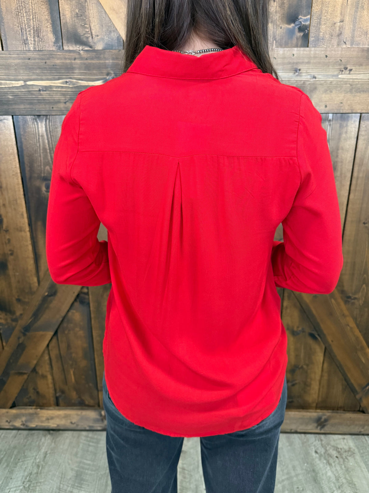 Polo Bonetta Solid Color Long Sleeve Button Up Blouse- 3 Colors