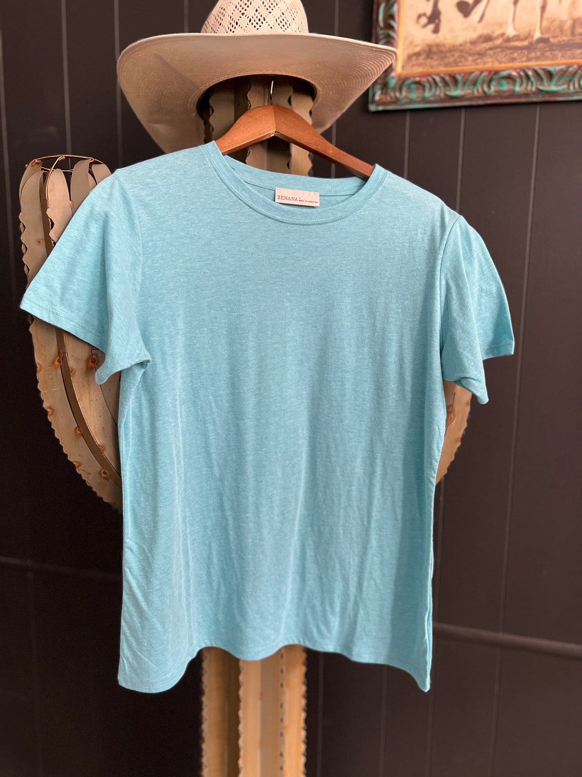 Zenana Cotton Boyfriend Round Neck Basic Tee