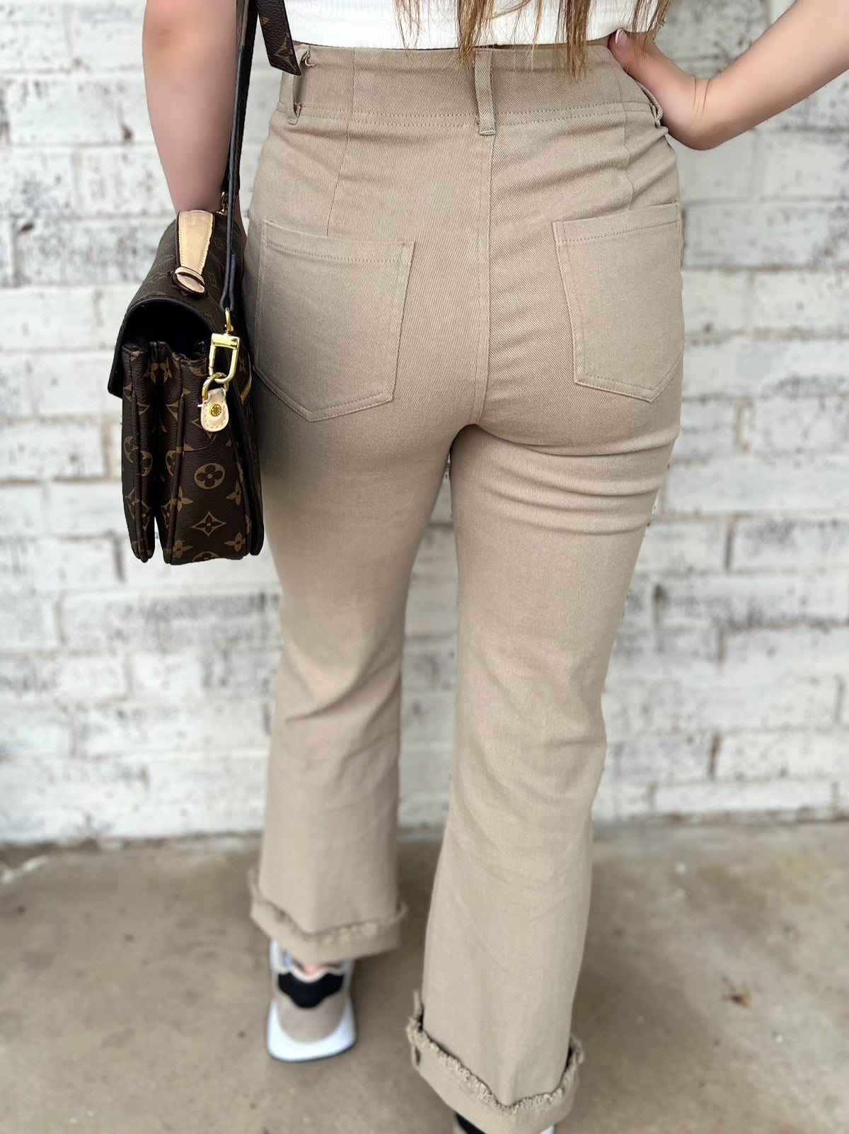 One Good Reason High Rise Khaki Trousers*