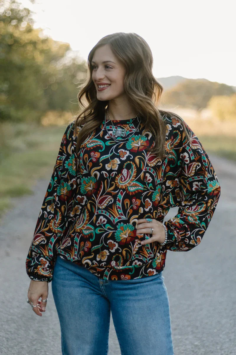 Sterling Kreek Painted Paisley Top
