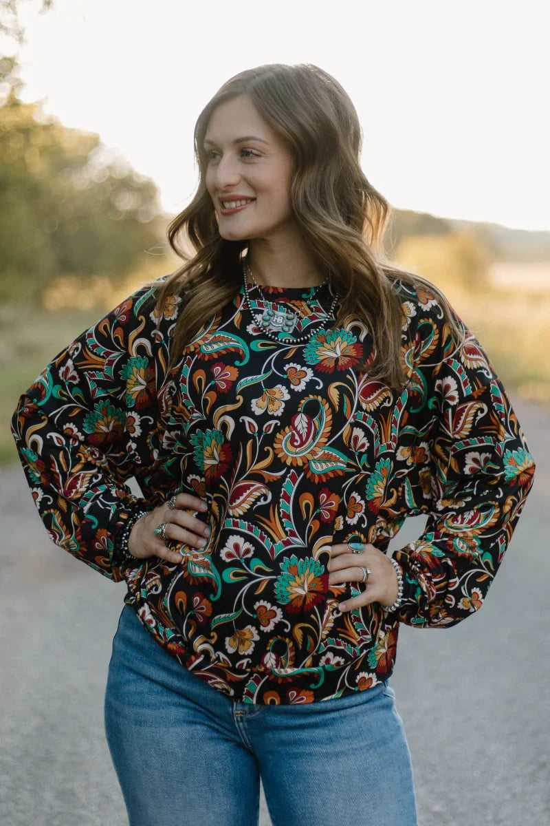 Sterling Kreek Painted Paisley Top