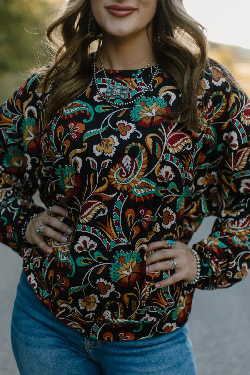 Sterling Kreek Painted Paisley Top