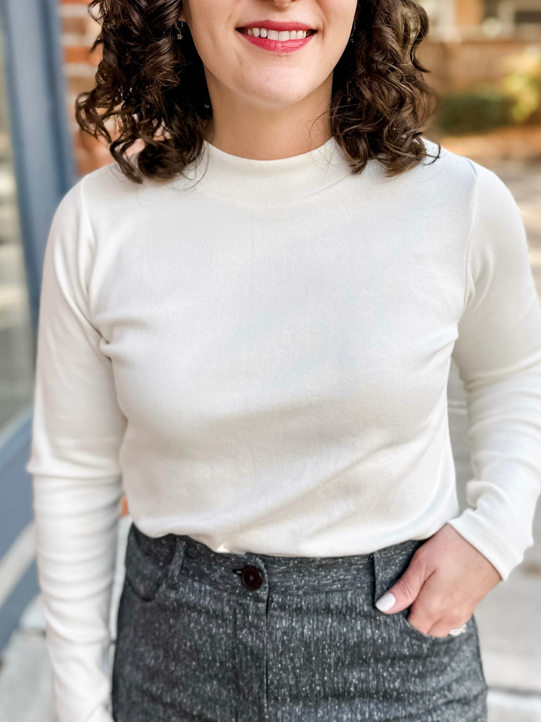 Long Sleeve Low Mock Top