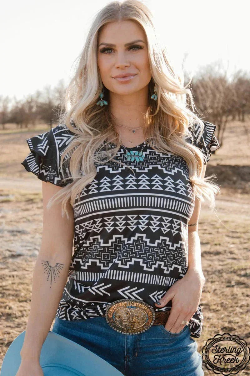 Plus Size Sterling Kreek Tribal Queen Top