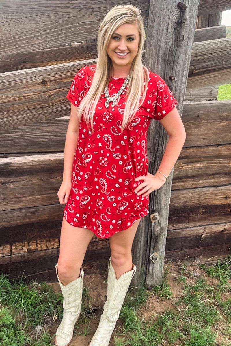Sterling Kreek Bandana Babe Red Dress*