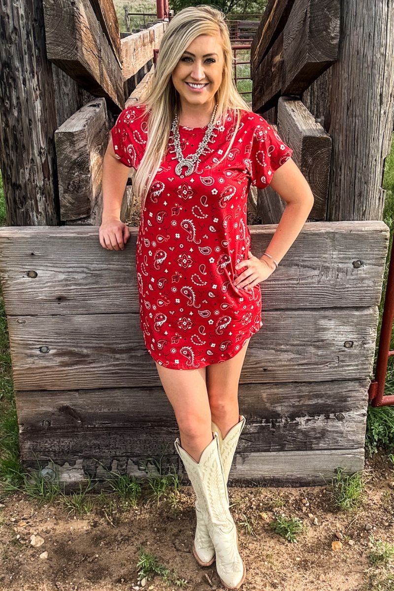 Sterling Kreek Bandana Babe Red Dress*