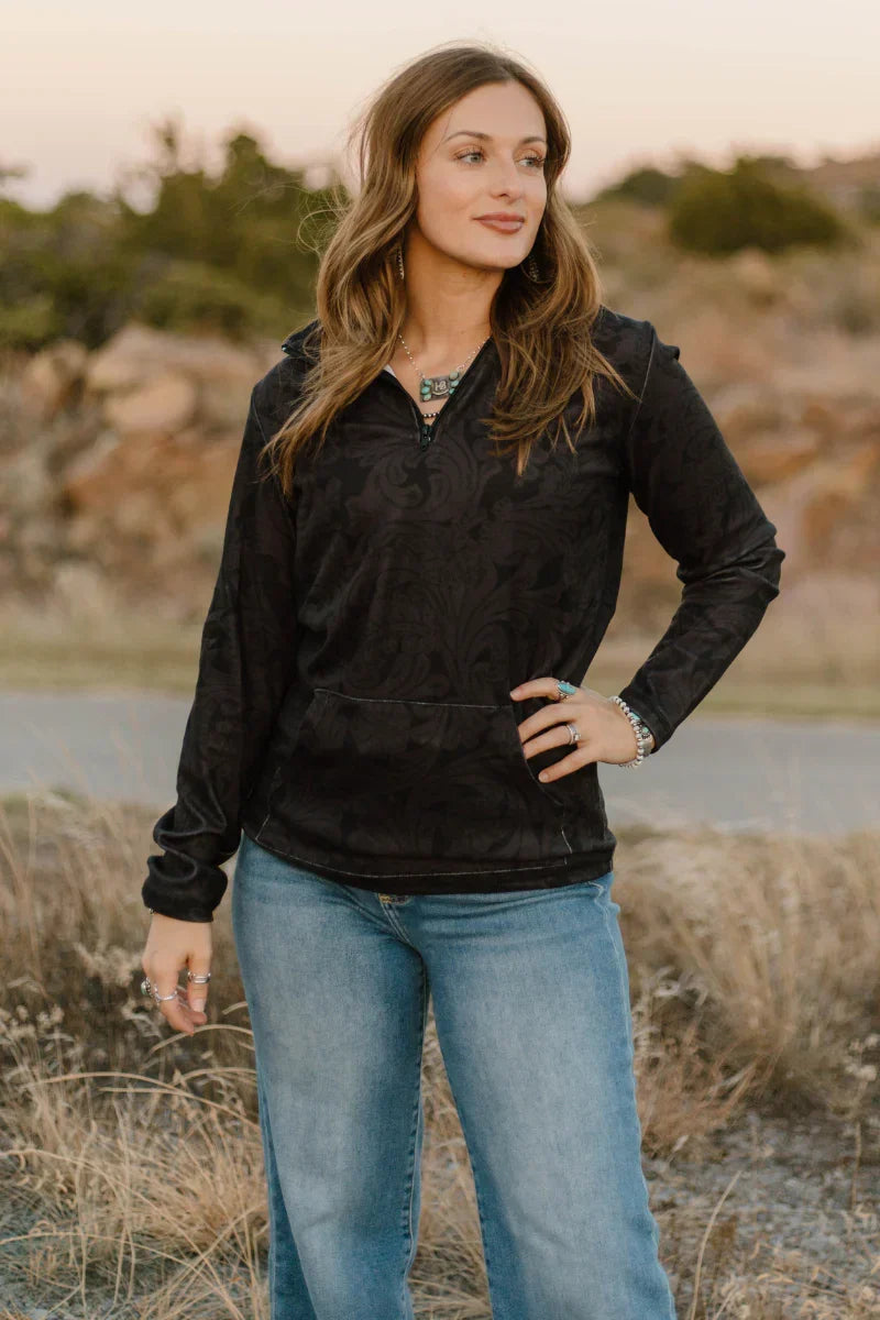 Sterling Kreek Tooled In Black Pullover