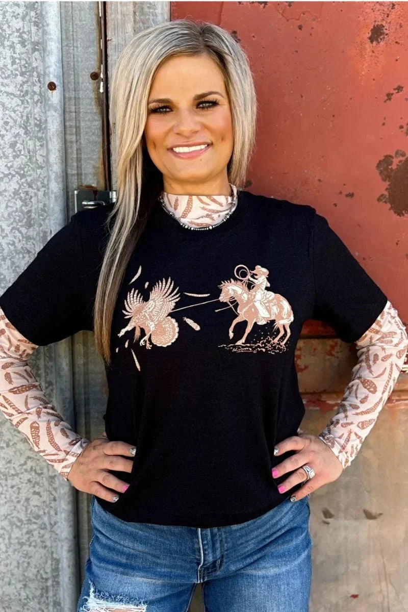 Sterling Kreek Gobble Till You Wobble Mesh Top