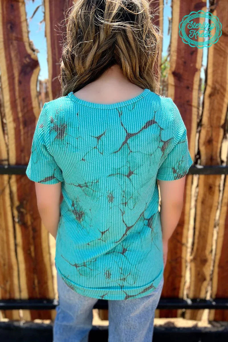 Sterling Kreek Turquoise Herd V-Neck Top