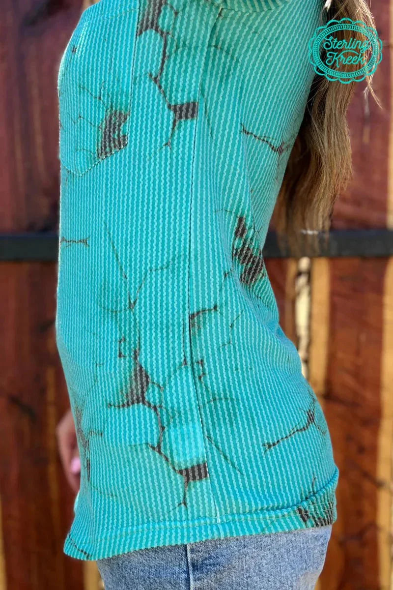 Sterling Kreek Turquoise Herd V-Neck Top