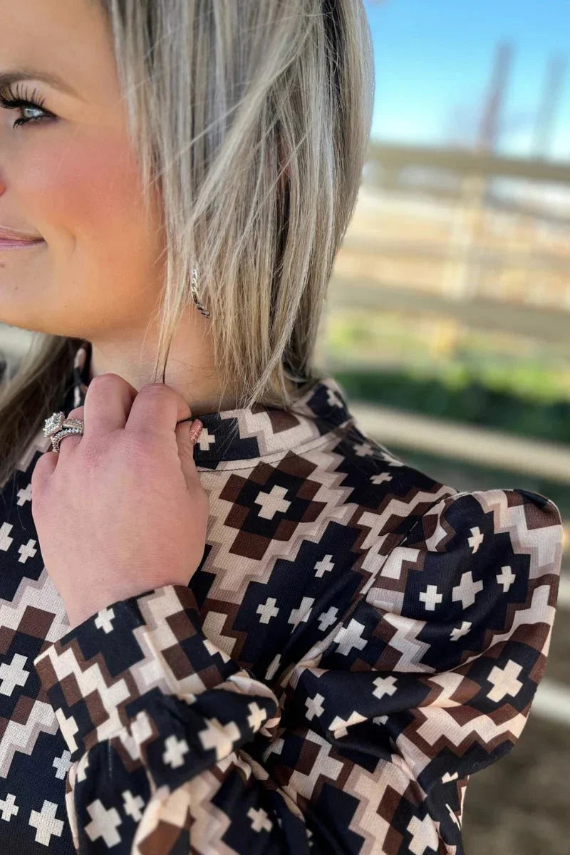 Sterling Kreek Ruidoso Aztec Top