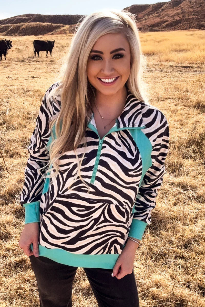 Sterling Kreek Desert Stripe Turquoise Pullover