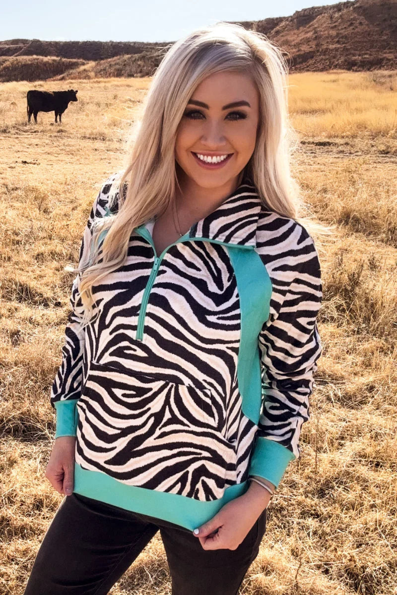 Sterling Kreek Desert Stripe Turquoise Pullover