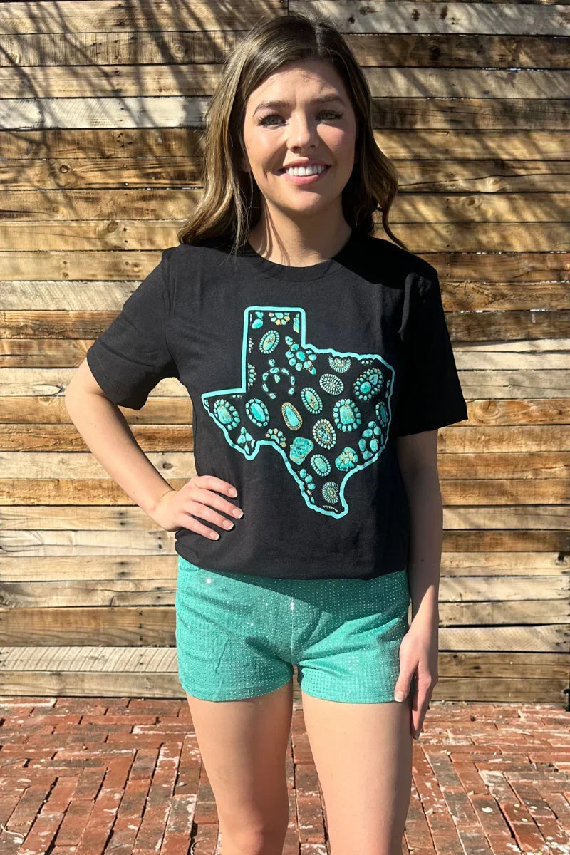 Sterling Kreek Jitterbug Turquoise Shorts